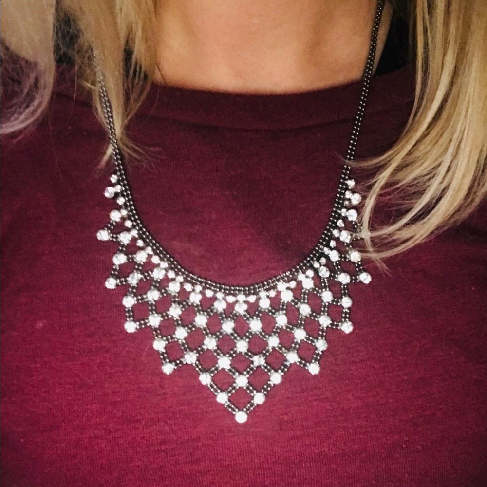 Charming Charlie Formal Gunmetal Necklace